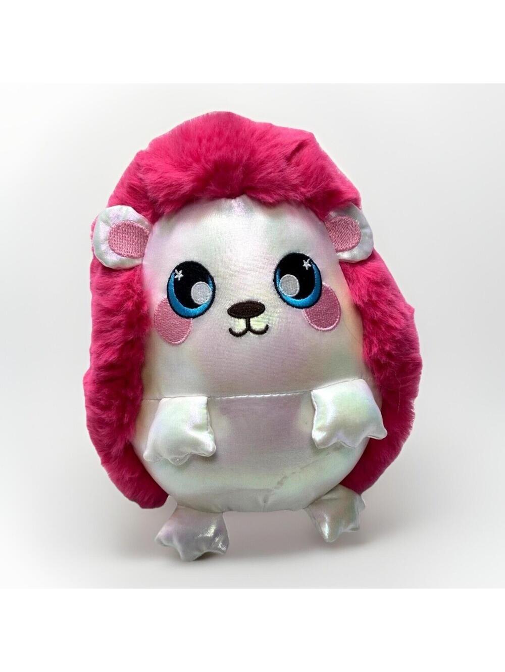 Squeezamals Happy the Hedge Hog Plush Pink Kids Girls Foam Stuffed Toy, As Is